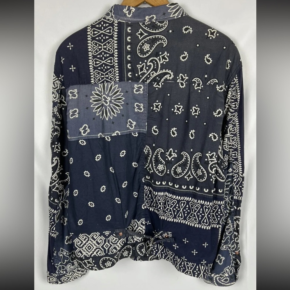 Kapital Kountry Remake Bandana Patchwork Trucker Jacket Men’s 4 Navy/Indigo - Picture 6 of 10